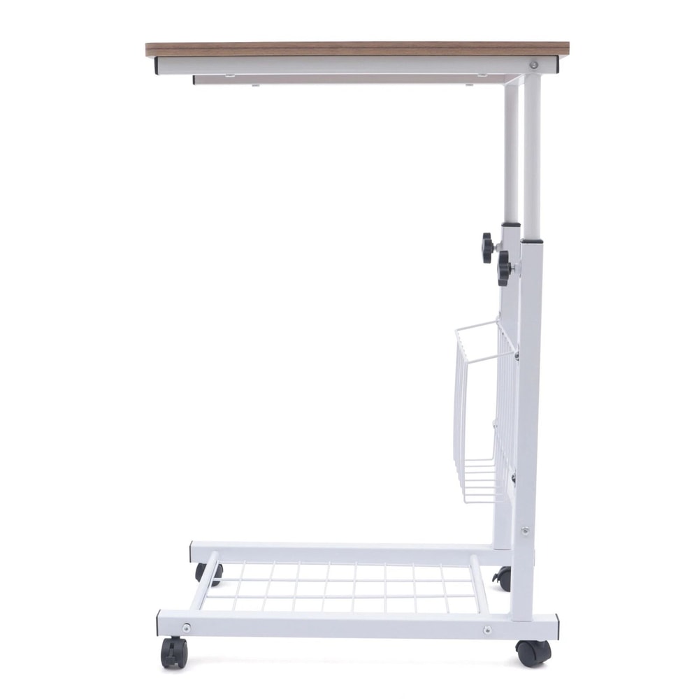 Adjustable Overbed Table With Wheels Rolling Bedside Tray Desk For Home Or Hospital 10