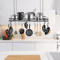 Modern Black Ceiling Pot Rack With Hooks For Pots And Pans 4