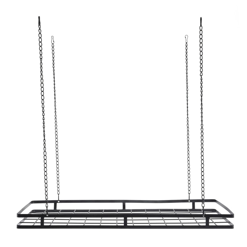 Modern Black Ceiling Pot Rack With Hooks For Pots And Pans 14