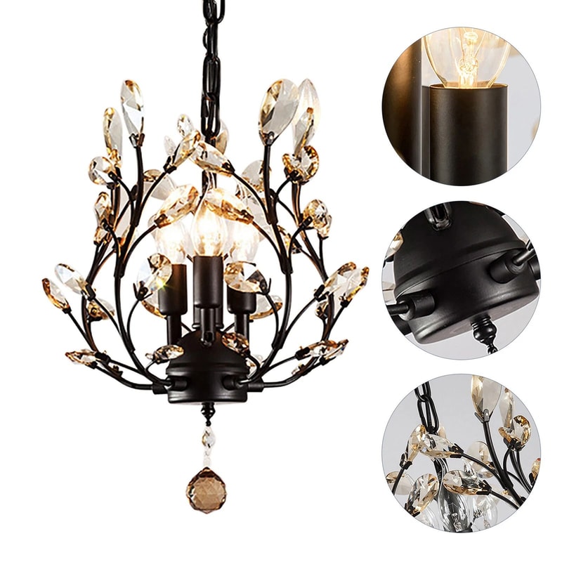 Vintage Crystal Chandelier Light Pendant Lamp For Kitchen Dining And Entryway 3