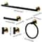 Matte Black And Gold Stainless Steel Bathroom Hardware Set Wall Mounted 15