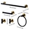 Matte Black And Gold Stainless Steel Bathroom Hardware Set Wall Mounted 15