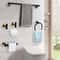 Matte Black And Gold Stainless Steel Bathroom Hardware Set Wall Mounted 4