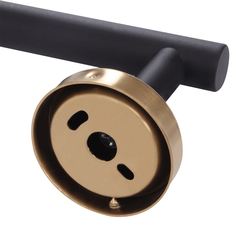Matte Black And Gold Stainless Steel Bathroom Hardware Set Wall Mounted 10