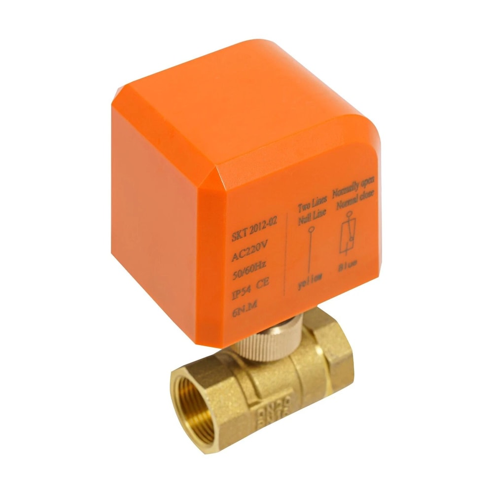 NPT Brass Motorized Ball Valve Normally Closed AC Electric Shutoff Valve 18