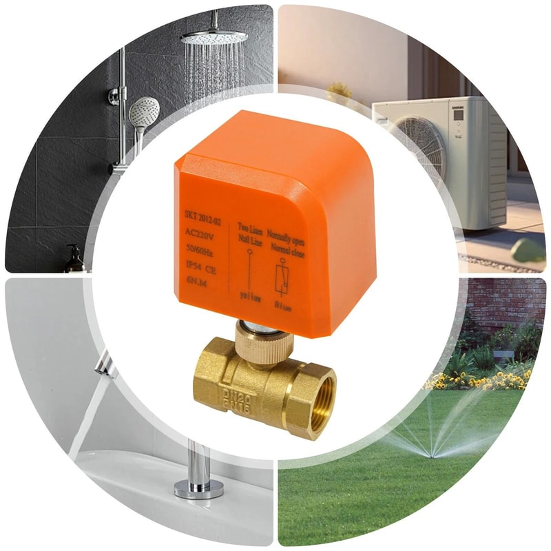 NPT Brass Motorized Ball Valve Normally Closed AC Electric Shutoff Valve 6