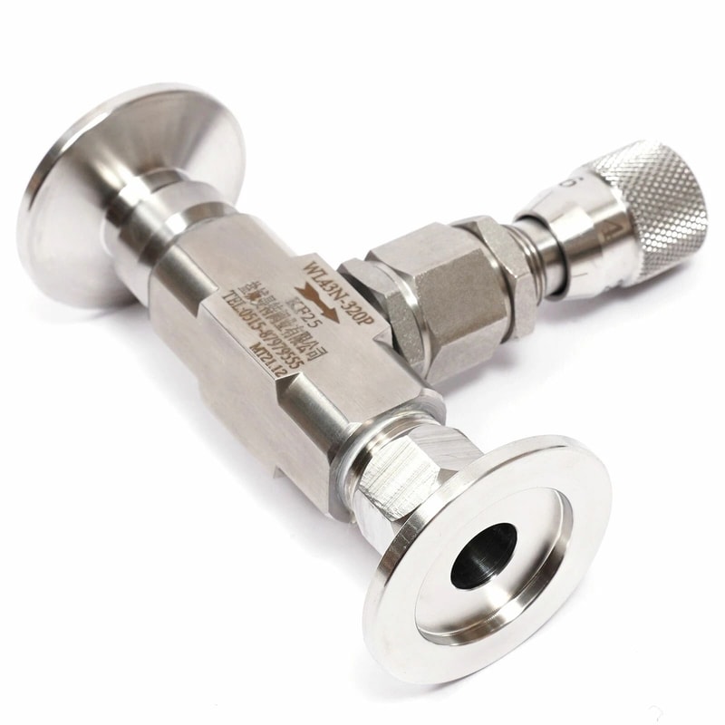 Stainless Steel High Vacuum Bellows Sealed Metering Control Valve 3