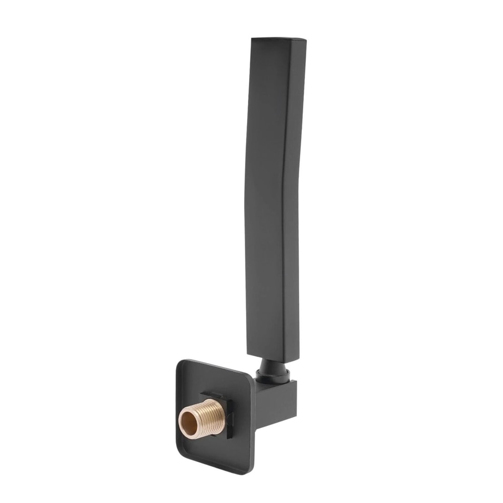 Matte Black Square Handheld Shower Head With Hose And Wall Connector 9