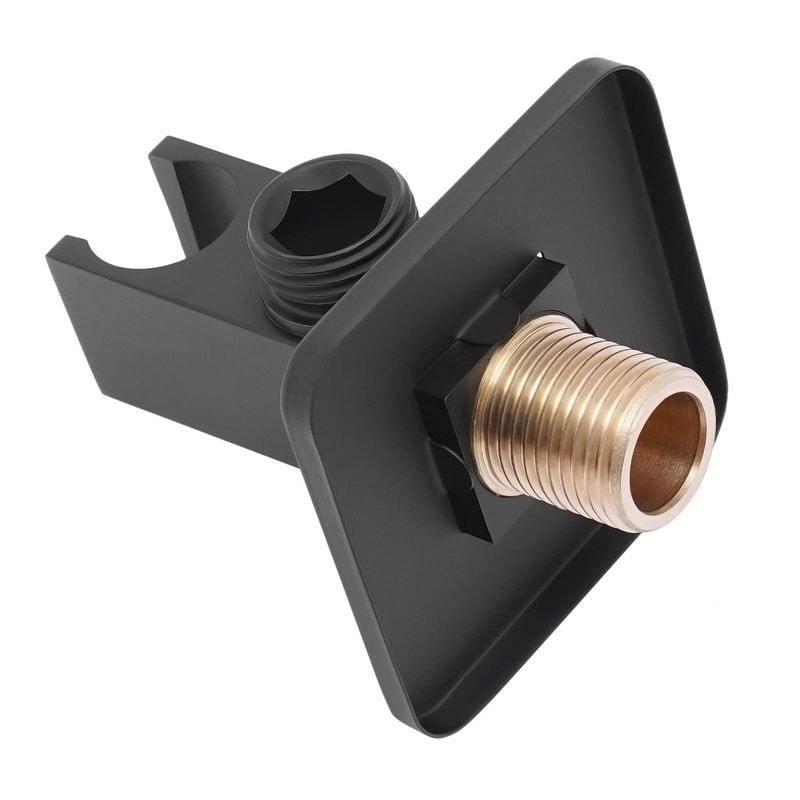 Matte Black Square Handheld Shower Head With Hose And Wall Connector 11