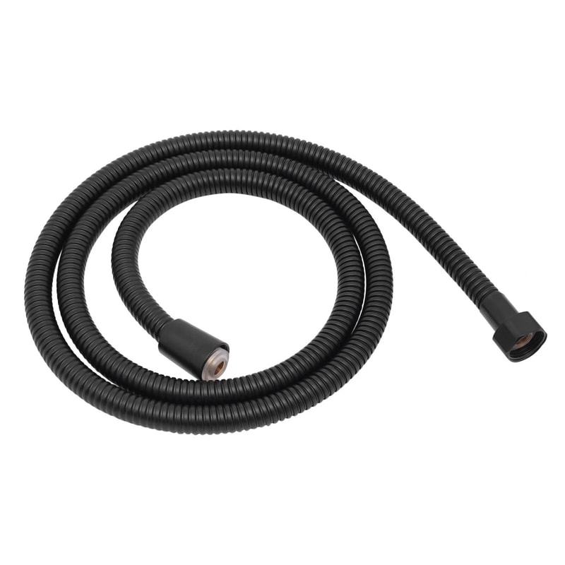 Matte Black Square Handheld Shower Head With Hose And Wall Connector 14