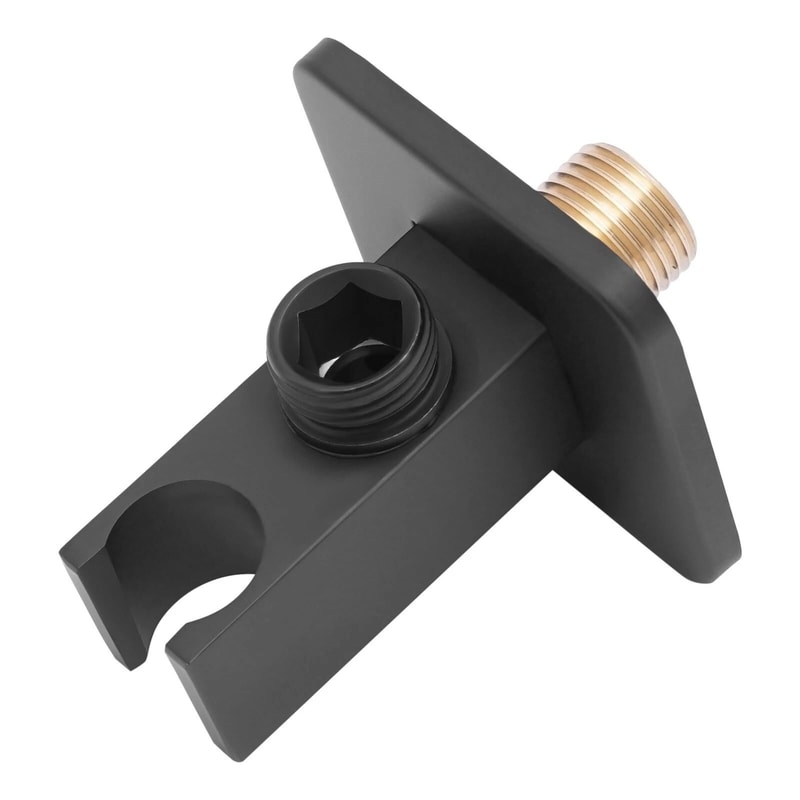 Matte Black Square Handheld Shower Head With Hose And Wall Connector 15