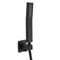 Matte Black Square Handheld Shower Head With Hose And Wall Connector 3