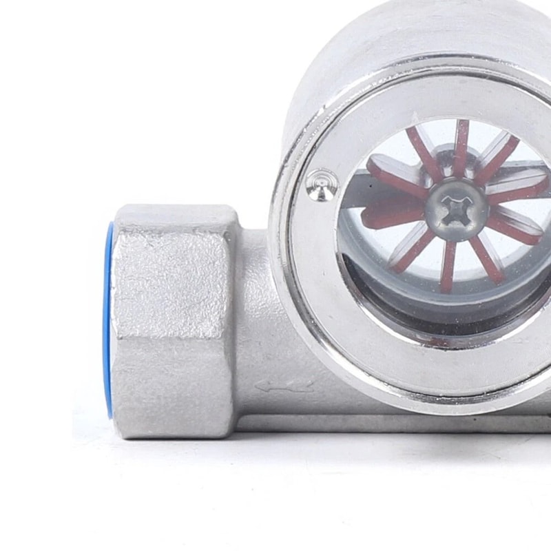 Stainless Steel Sight Flow Indicator With Plastic Impeller Water Flow Window 6