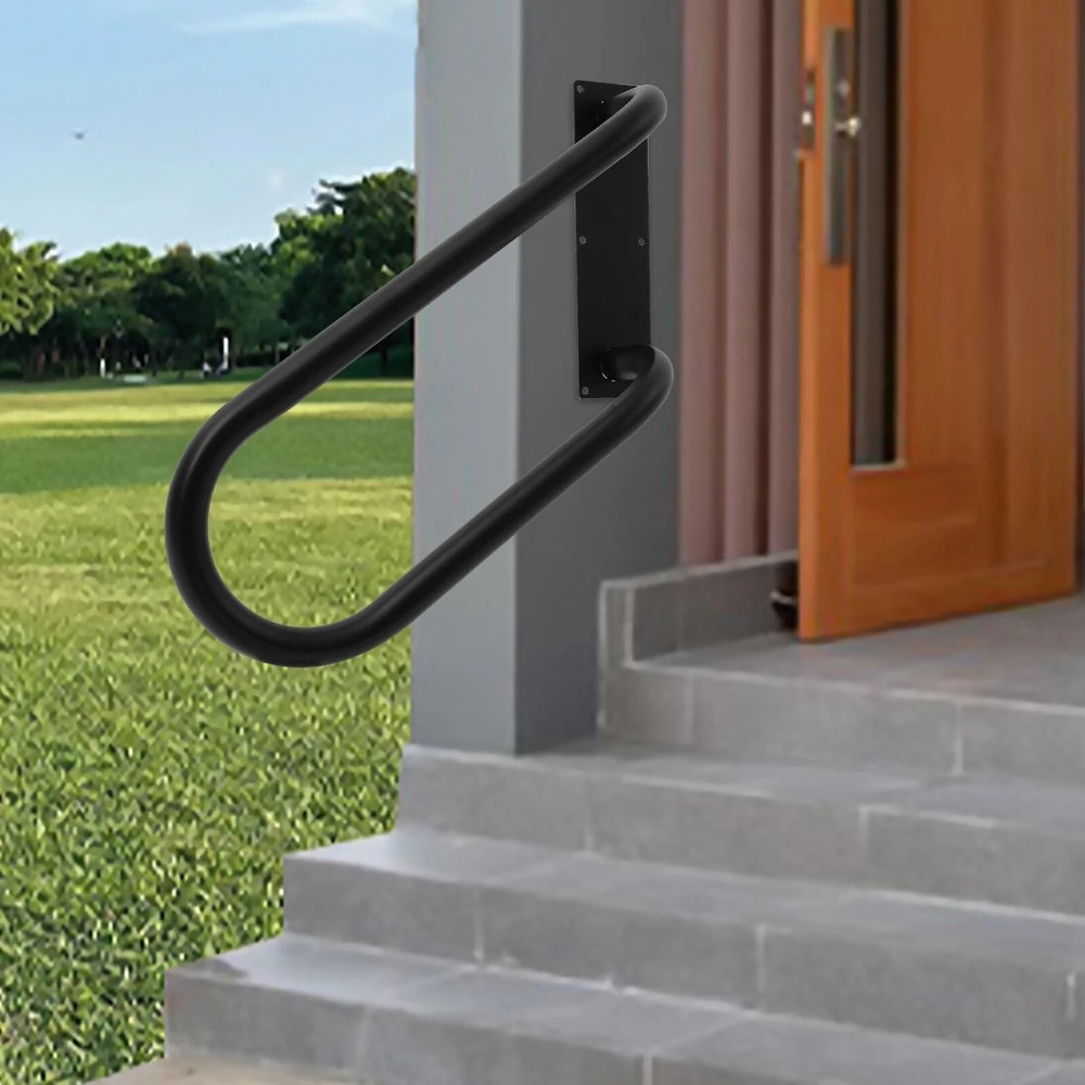 U Shaped Wall Mounted Grab Bar Stair Safety Handrail Left Side Step Support Handle 1
