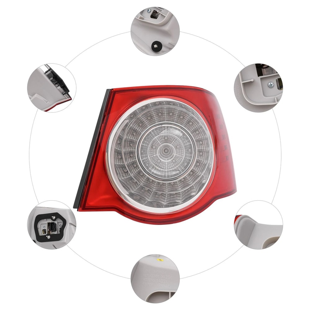 Passenger Side Tail Light LED Rear Lamp Assembly For VW Jetta Tail Light Mk Replacement 10