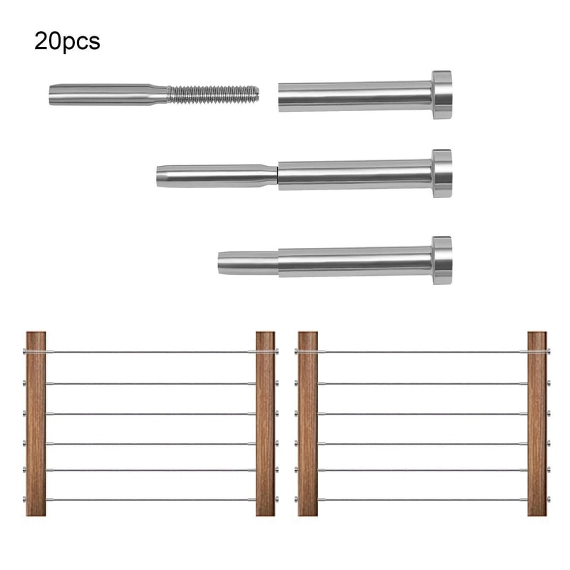 Stainless Steel Cable Railing Hardware Kit For Wire Rope Deck Systems 13