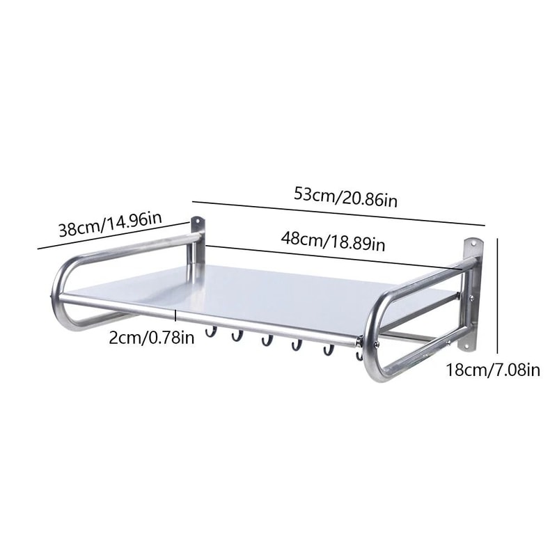 Stainless Steel Microwave Oven Rack Wall Mount Kitchen Storage Shelf Organizer 8