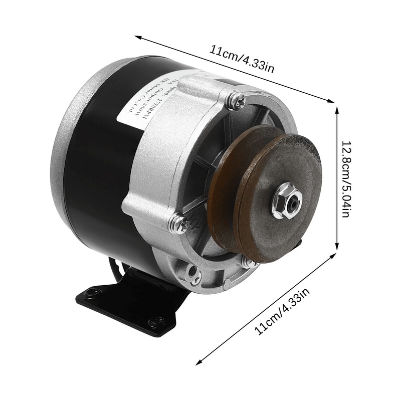 DC Gear Motor With Belt Pulley High Torque Brushed Electric Motor 12