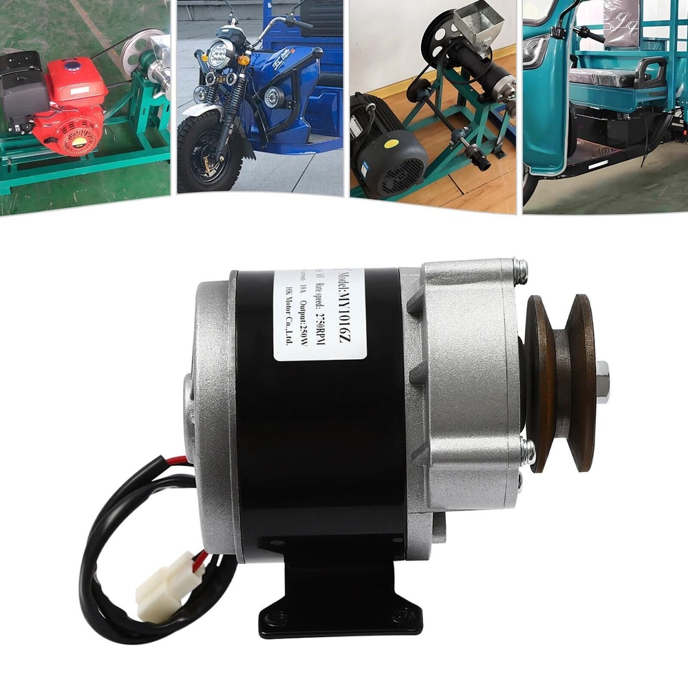 DC Gear Motor With Belt Pulley High Torque Brushed Electric Motor 5