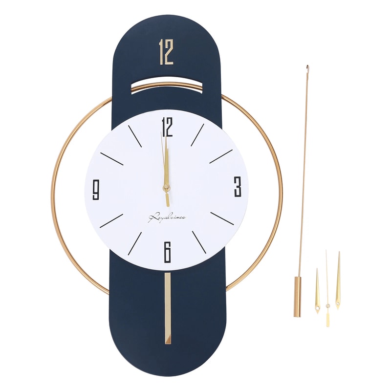 Large Silent Metal Wall Clock Battery Operated Modern Living Room Decor 1
