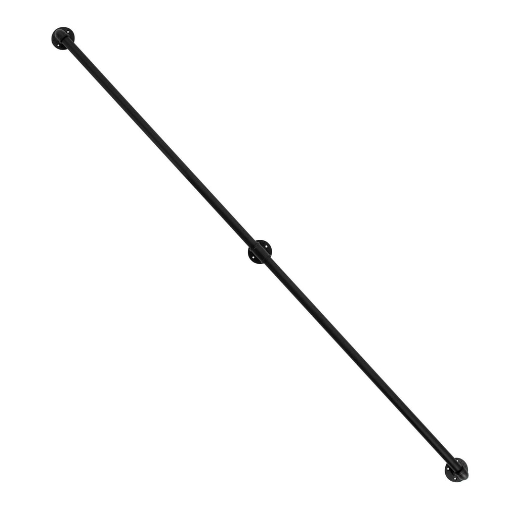 Black Metal Wall Mounted Handrail For Indoor Outdoor Stairs 14