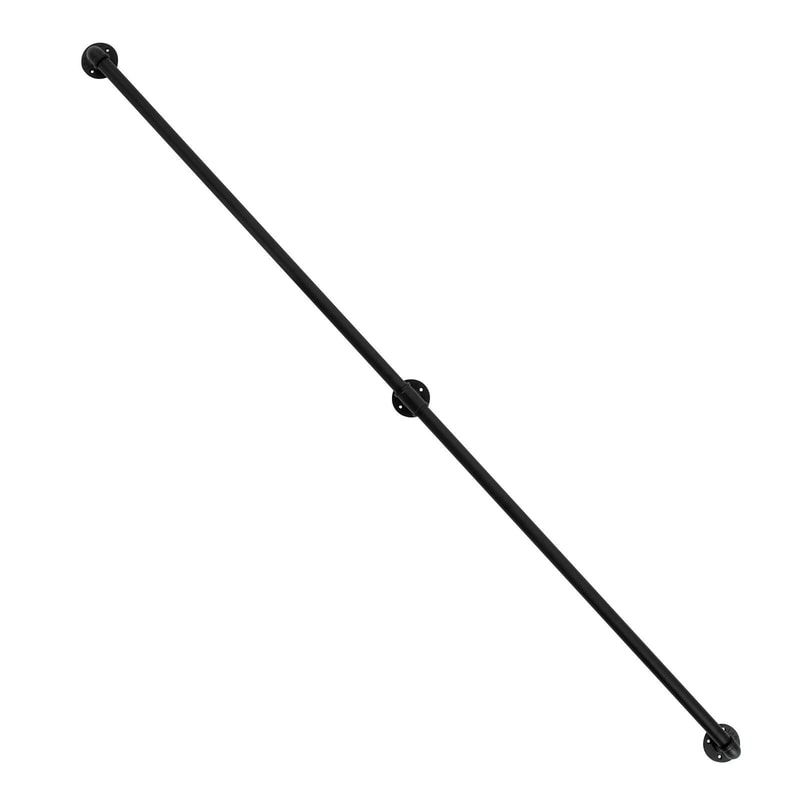 Black Metal Wall Mounted Handrail For Indoor Outdoor Stairs 14