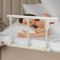 Foldable Bed Safety Rail With Support Handle For Seniors And Bedside Stability 0