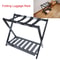 Foldable Wooden Luggage Rack With Shoe Shelf Suitcase Stand For Bedroom Hotel And Guest Rooms 0