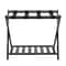 Foldable Wooden Luggage Rack With Shoe Shelf Suitcase Stand For Bedroom Hotel And Guest Rooms 2