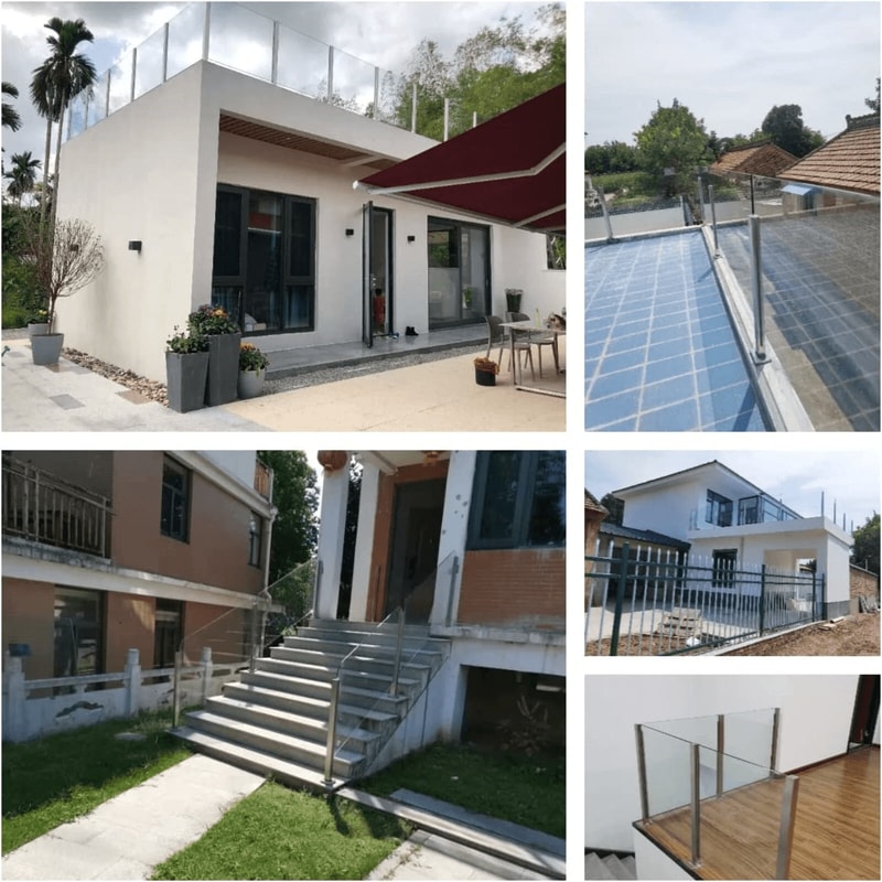 Premium Balcony Deck Stair Glass Railing Post Stainless Steel End Balustrade 2