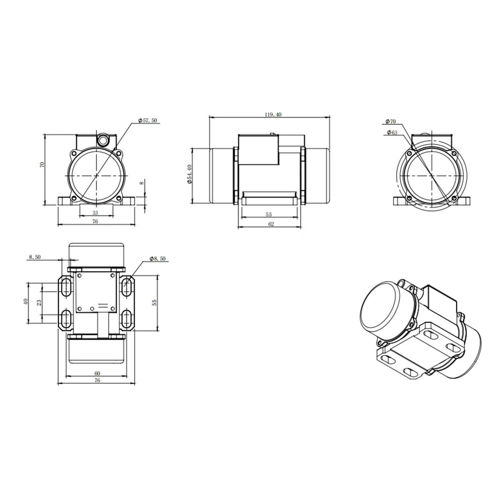 Premium DC Vibration Motor With Adjustable Speed Controller Brushless Vibration Motor 12