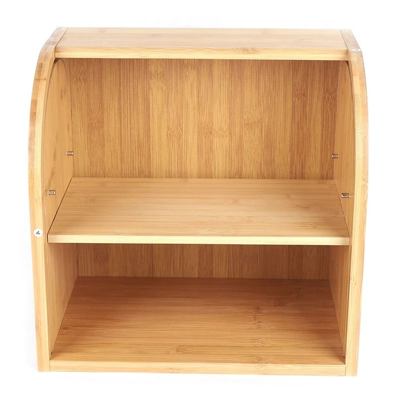 Premium Bamboo Bread Box Large Kitchen Counter Storage Container 5