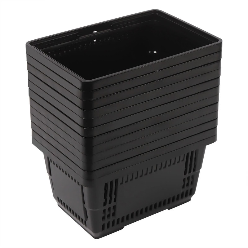 Durable Plastic Shopping Baskets With Handles Retail Grocery Store Market Baskets 9