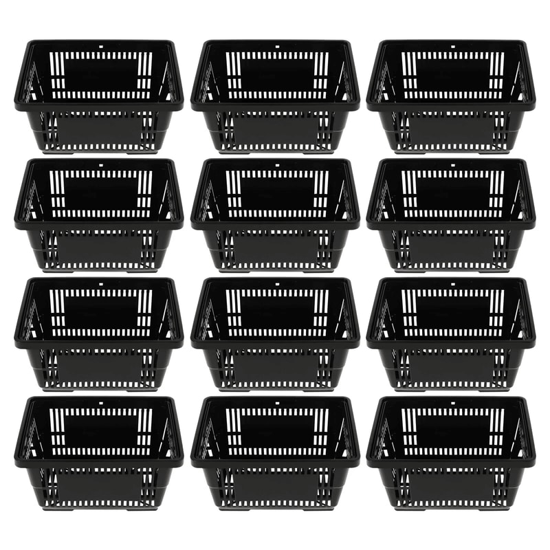 Durable Plastic Shopping Baskets With Handles Retail Grocery Store Market Baskets 6