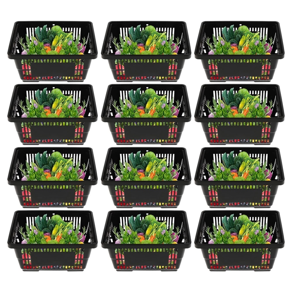 Durable Plastic Shopping Baskets With Handles Retail Grocery Store Market Baskets 5