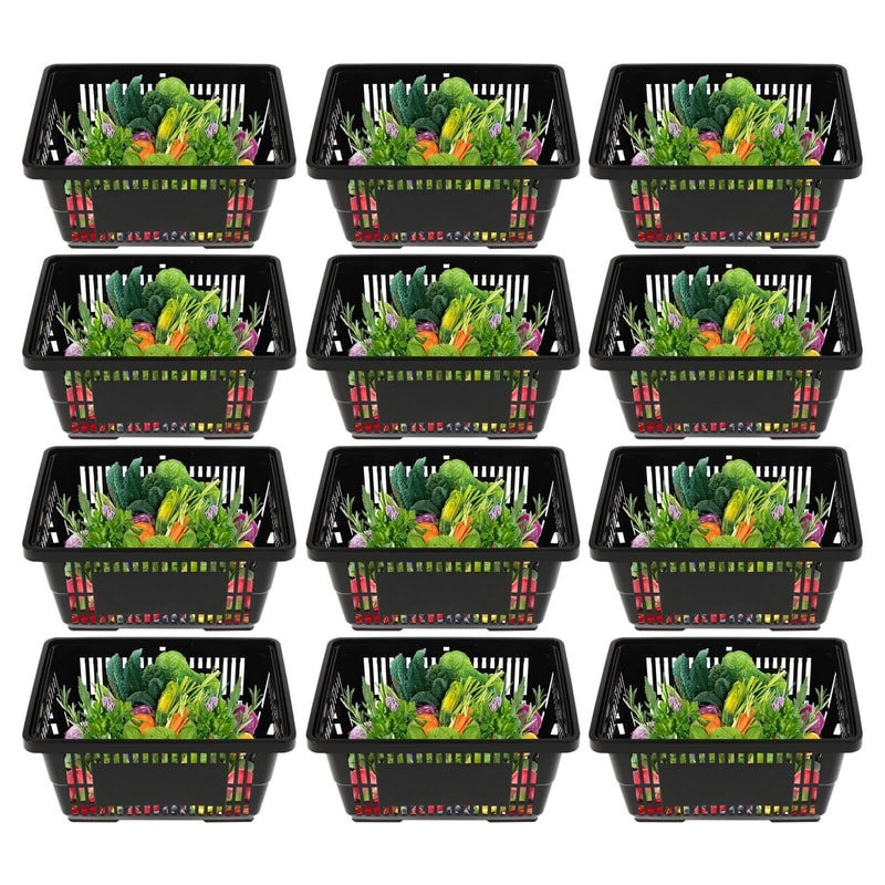 Durable Plastic Shopping Baskets With Handles Retail Grocery Store Market Baskets 5