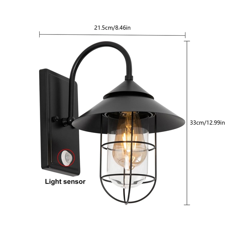Solar Motion Sensor Outdoor Porch Sconce Wall Lantern Light 15