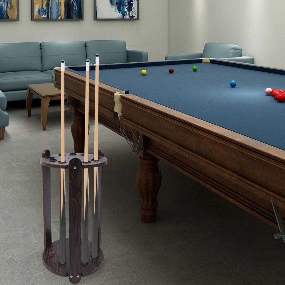 Premium Wooden Floor Stand Billiard Cue Holder Slot Pool Cue Rack 1