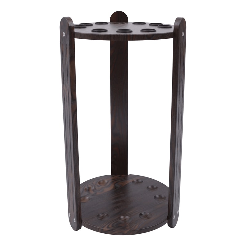 Premium Wooden Floor Stand Billiard Cue Holder Slot Pool Cue Rack 6