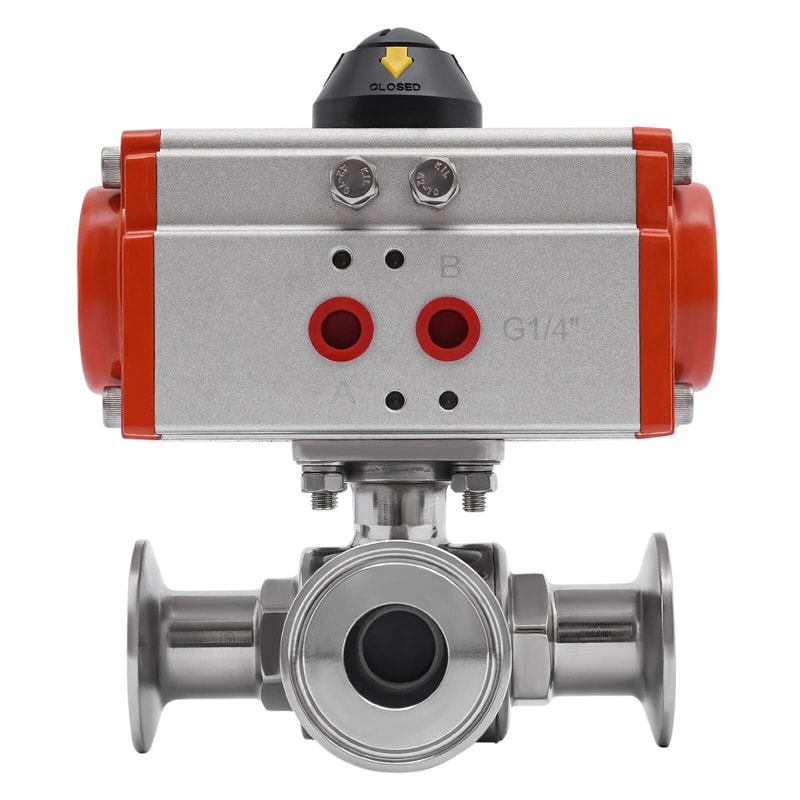 Premium Tri Clamp Sanitary Pneumatic Ball Valve Way Stainless Steel Ball Valve 0