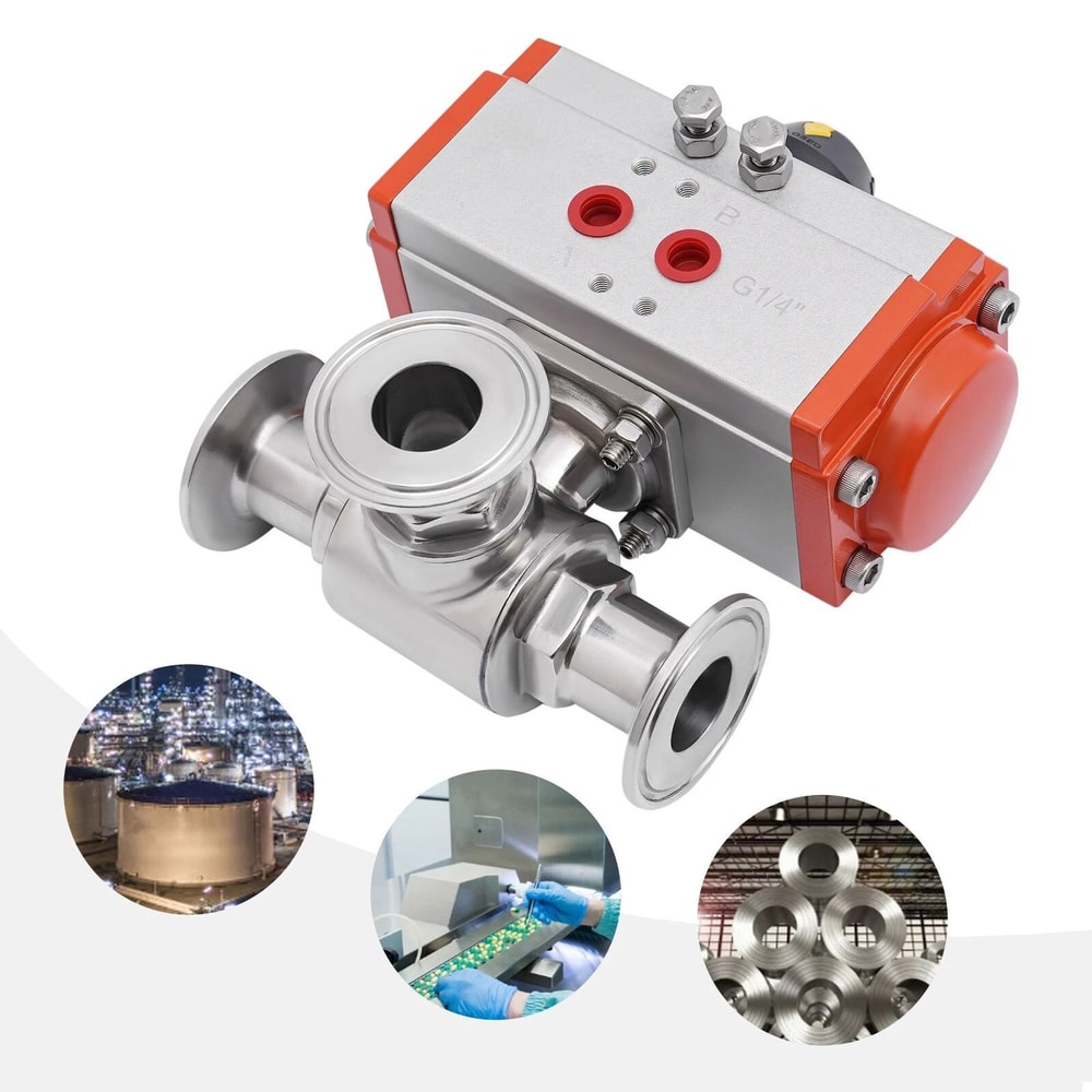Premium Tri Clamp Sanitary Pneumatic Ball Valve Way Stainless Steel Ball Valve 3