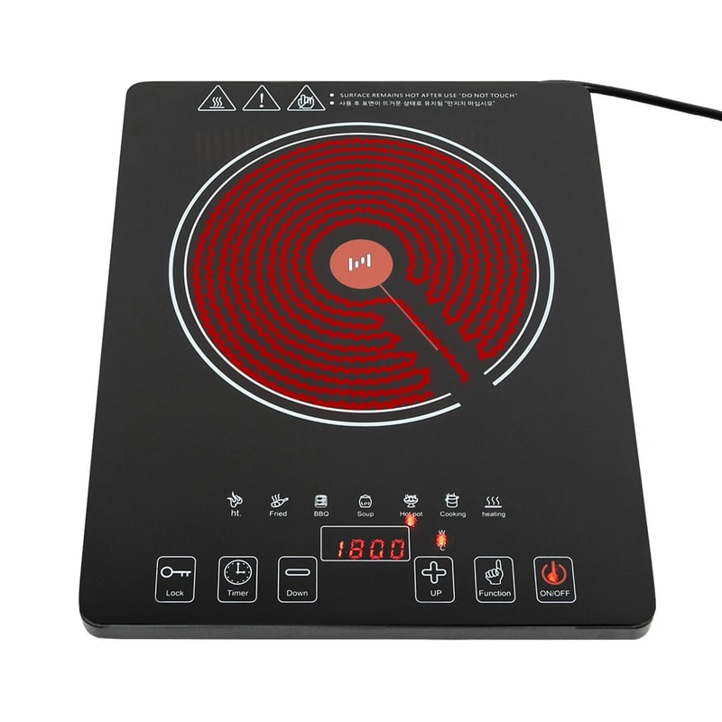 Premium Countertop Electric Cooktop Burner With LED Touch Control Single Stove 7