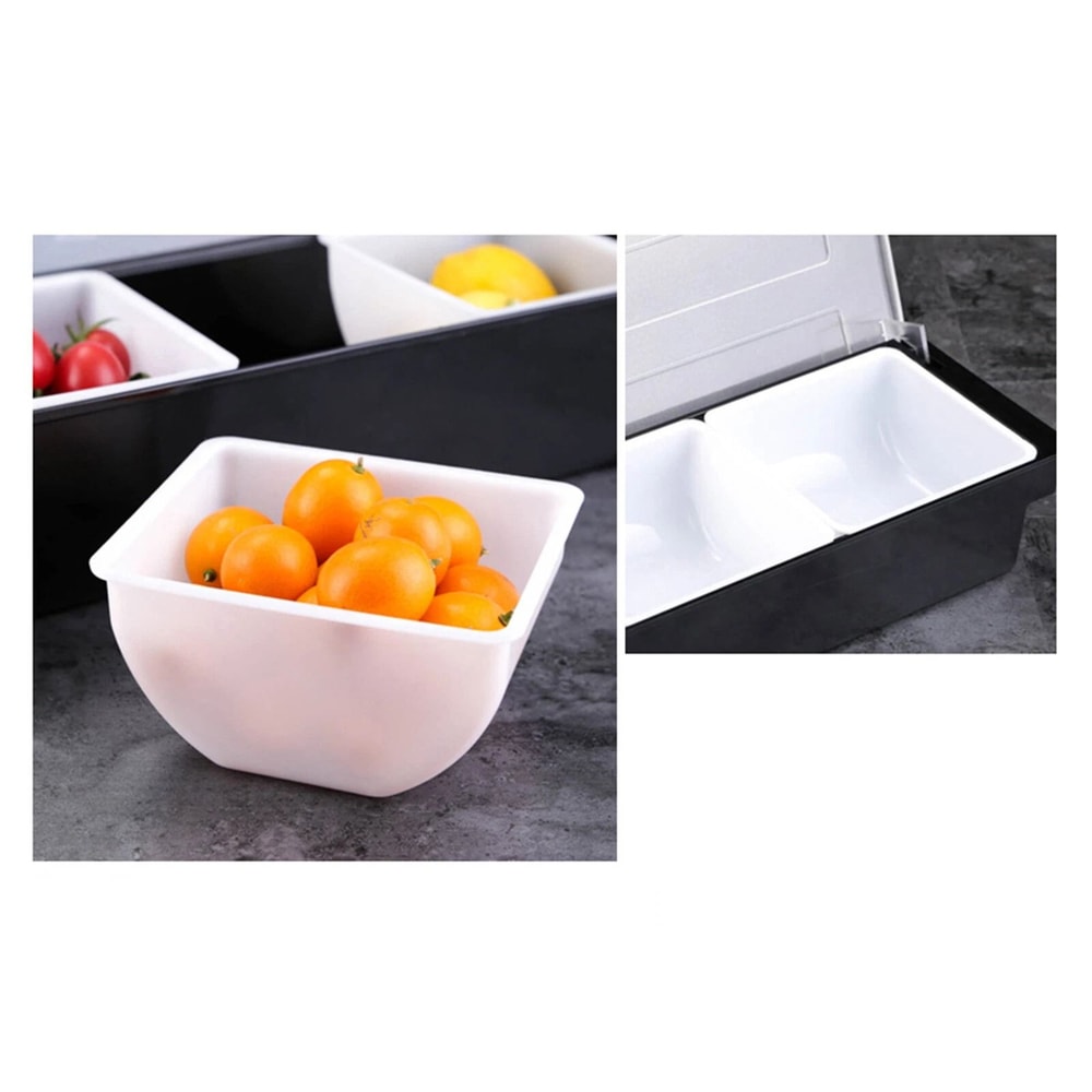 Ice Chilled Compartment Condiment Server Caddy Tray For Bar Kitchen 5