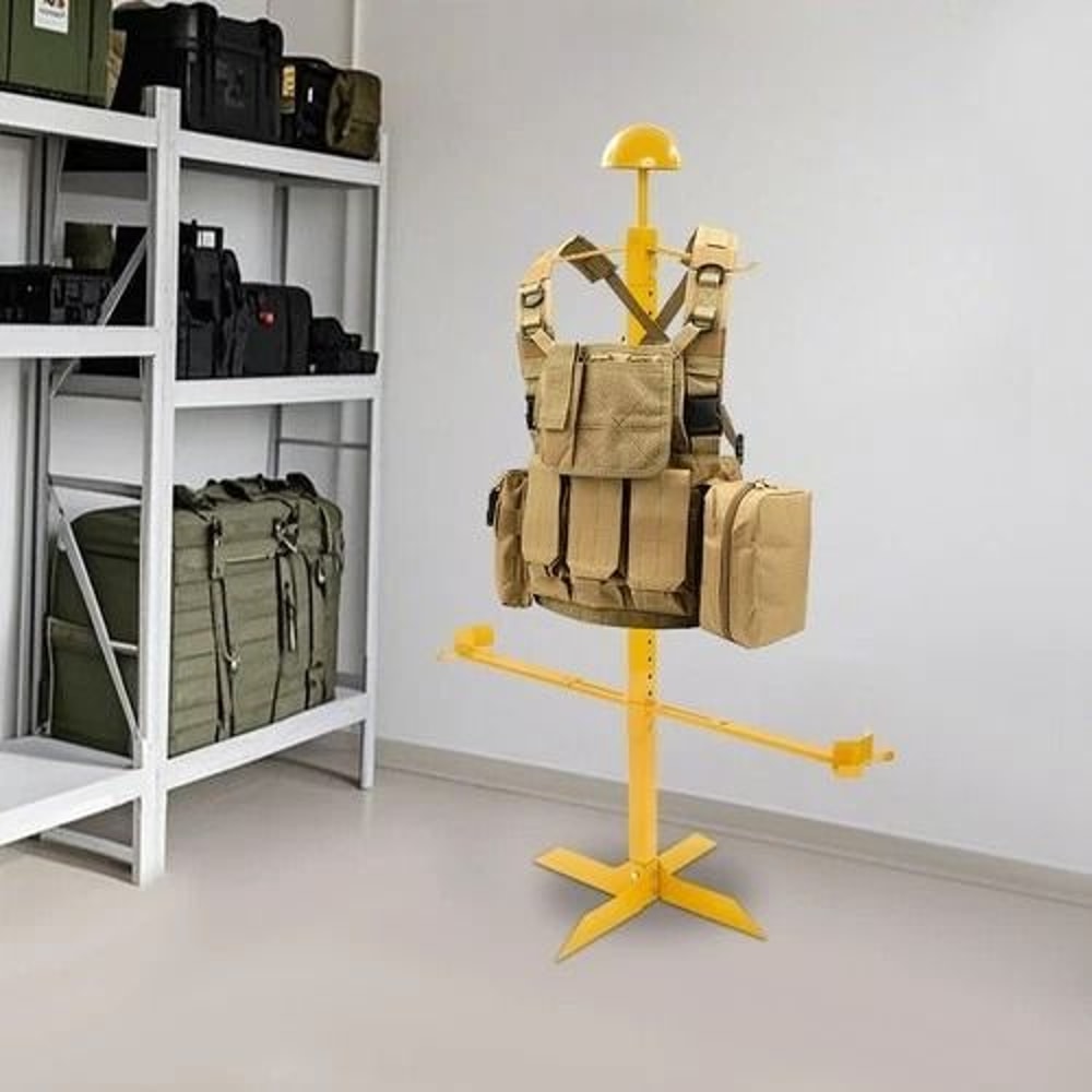 Heavy Duty Gold Tactical Gear Stand Helmet Display Rack Organizer 3