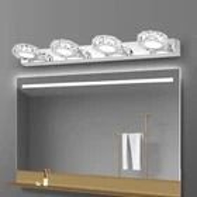 Modern LED Bathroom Vanity Light Crystal Wall Lamp Sleek Bathroom Lighting Fixture 2