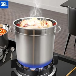 premium stainless steel large stock pot for kitchen & restaurant cooking