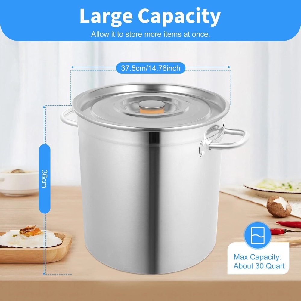 Premium Stainless Steel Large Stock Pot For Kitchen Restaurant Cooking 11