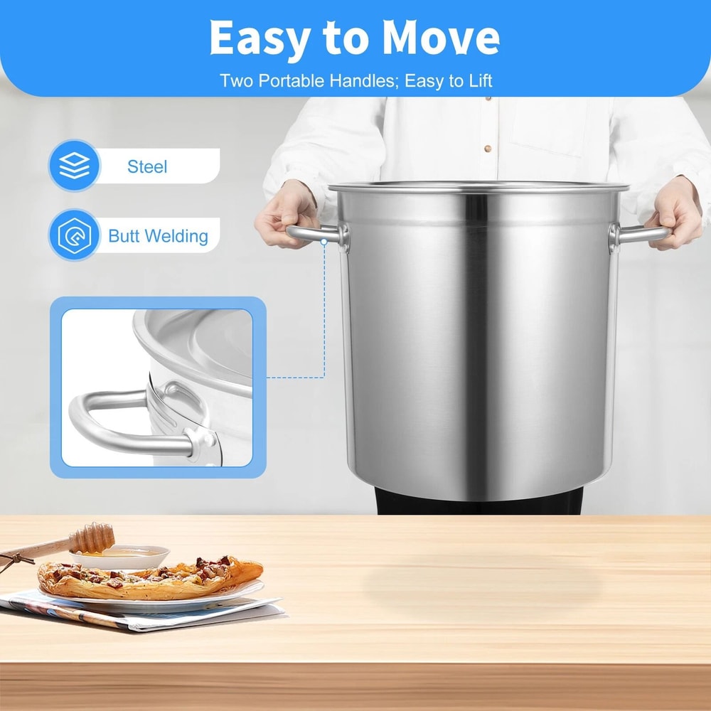Premium Stainless Steel Large Stock Pot For Kitchen Restaurant Cooking 6