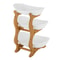Premium Tier Bamboo Serving Stand Space Saving Fruit Dessert Display 7