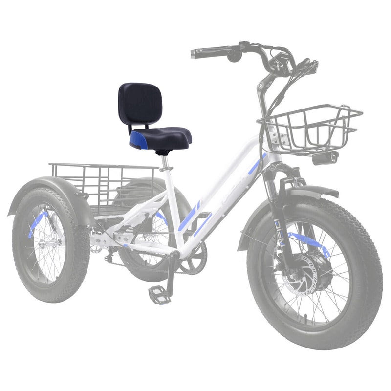 Wide Comfort Electric Tricycle Saddle Seat With Backrest For Adults 2